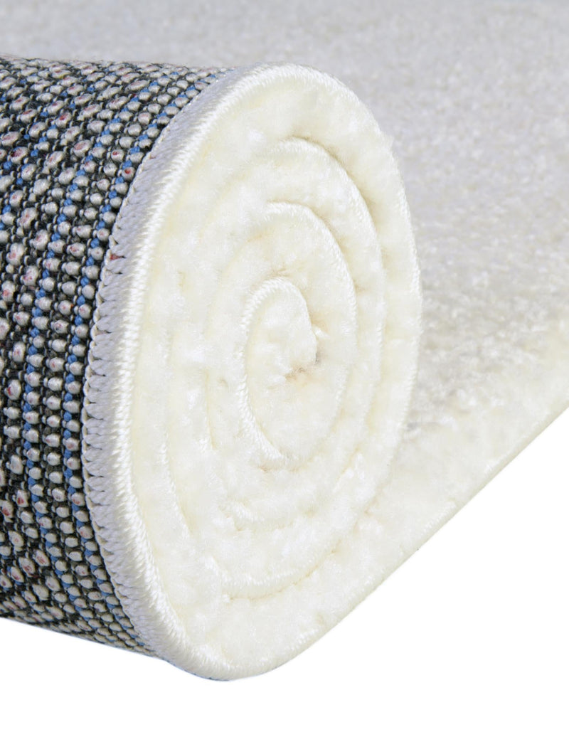 Solid Shag Seaside Collection Area Rug - Azure Cove (Snow White) Round Snow White  lifestyle 70