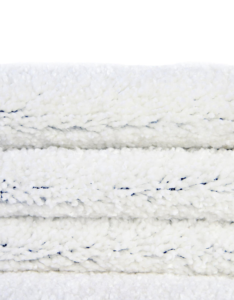 Solid Shag Seaside Collection Area Rug - Azure Cove (Snow White) Round Snow White  lifestyle 80
