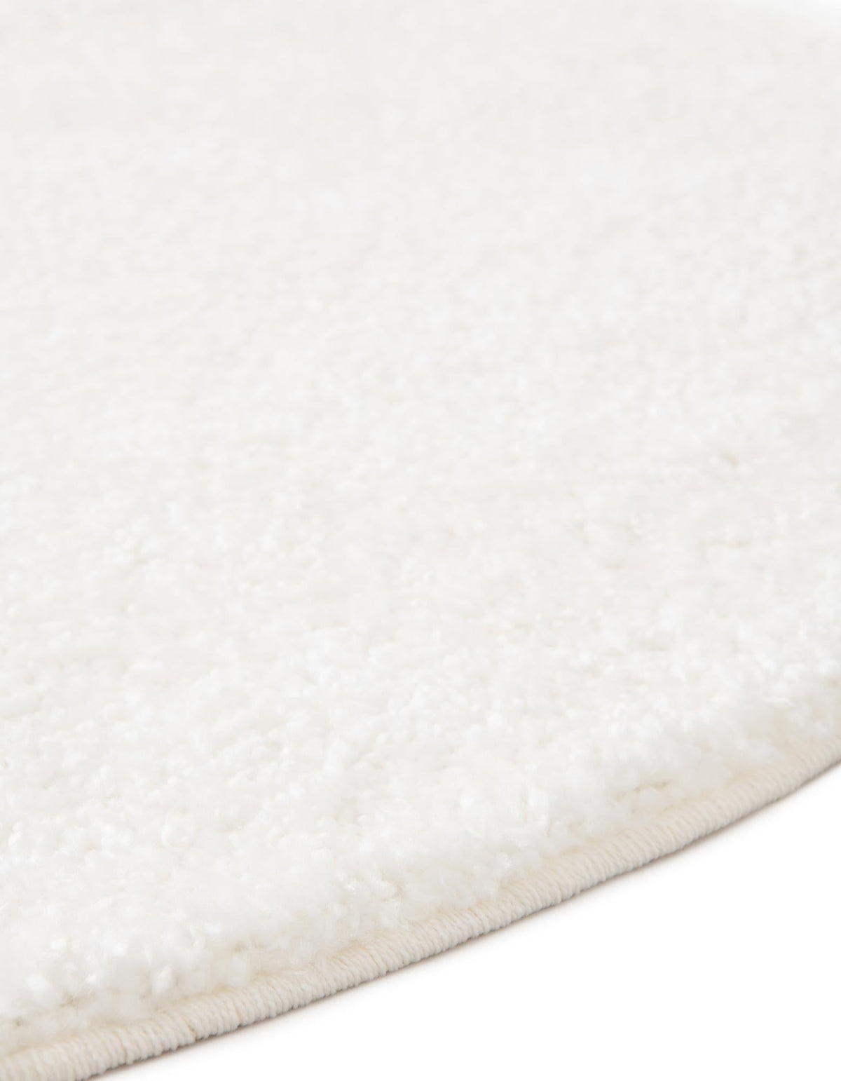 Solid Shag Seaside Collection Area Rug - Azure Cove (Snow White) Round Snow White  lifestyle 44