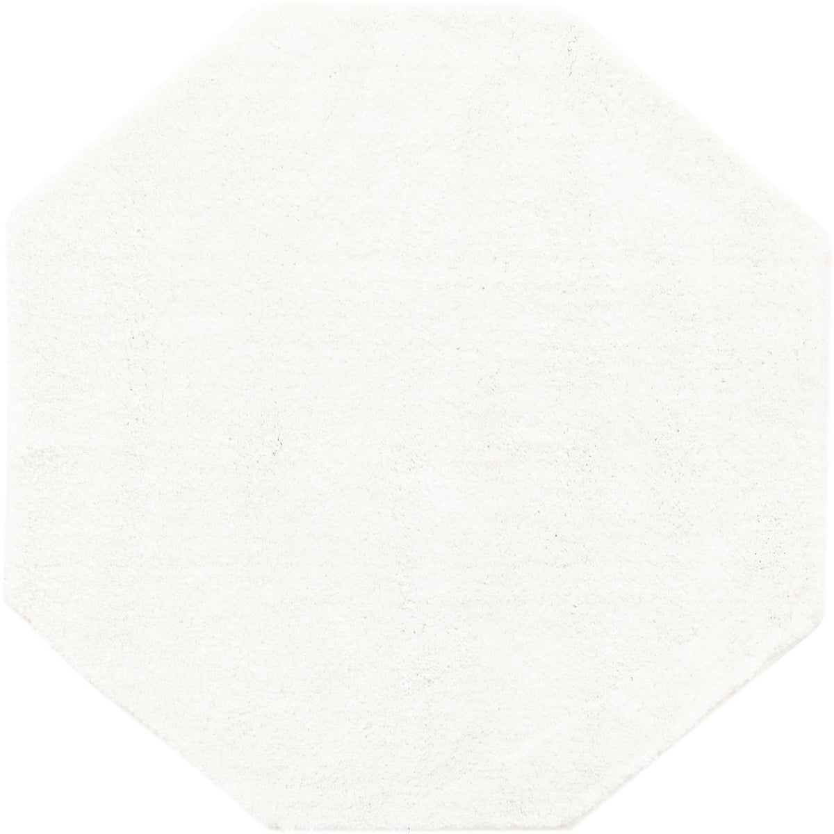Solid Shag Seaside Collection Area Rug - Azure Cove (Snow White) Octagon Snow White  lifestyle 22