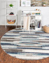 Autumn Meadow Collection Area Rug -  Duskridge Round Blue Gray  lifestyle 33
