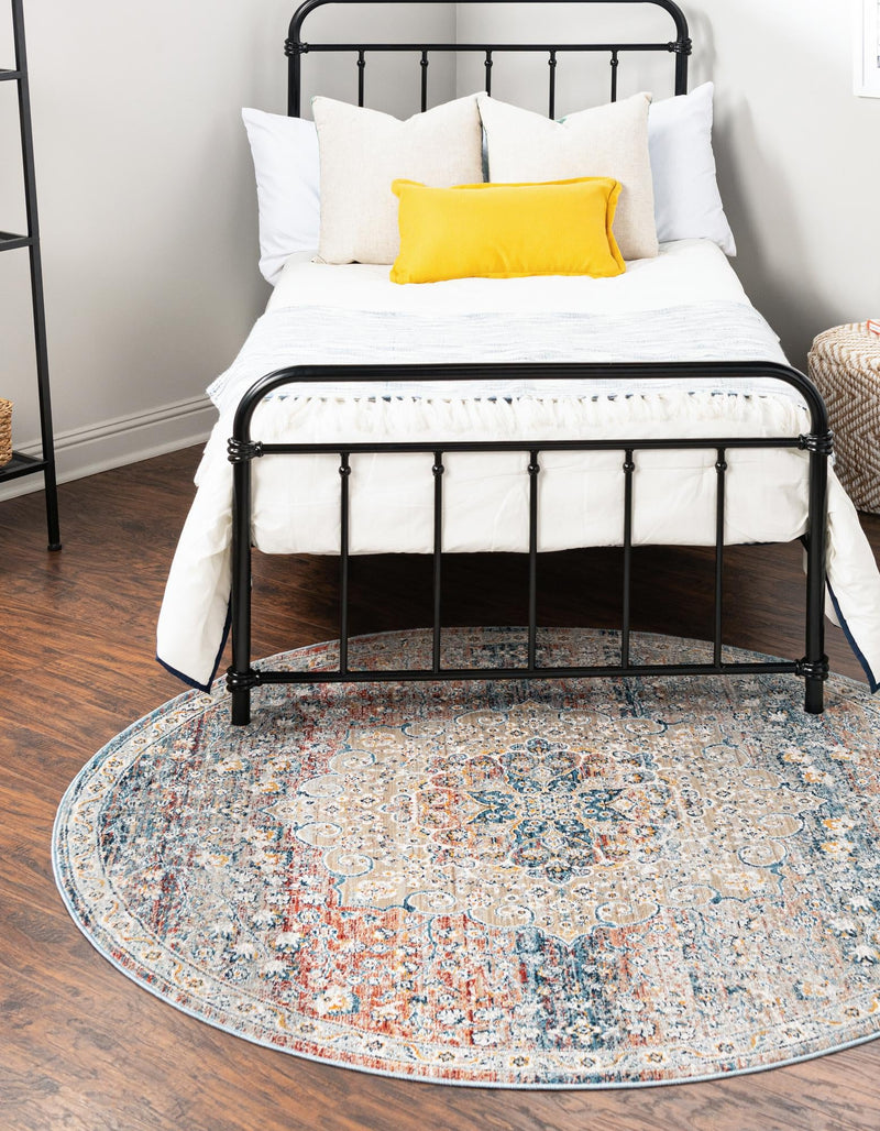Coastal Haven Collection Area Rug - Seabreeze (Multi) Round Multi  lifestyle 22