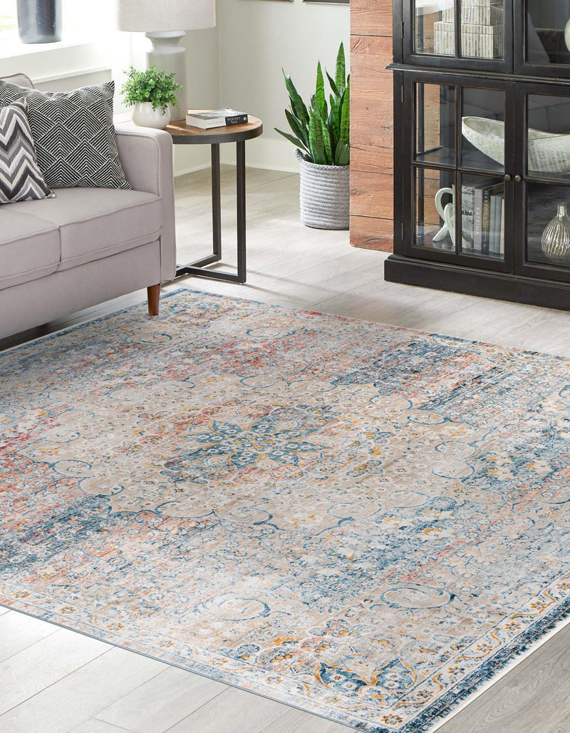 Coastal Haven Collection Area Rug - Seabreeze (Multi) Square Multi  lifestyle 23