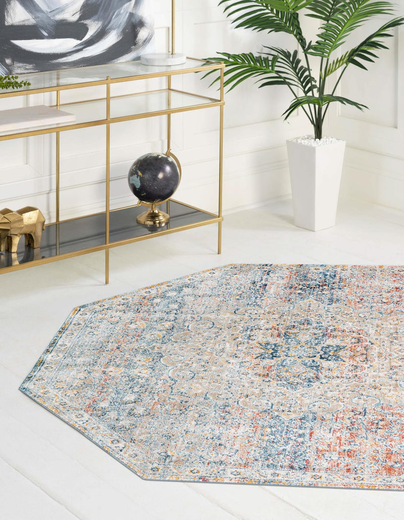Coastal Haven Collection Area Rug - Seabreeze (Multi) Octagon Multi  lifestyle 25
