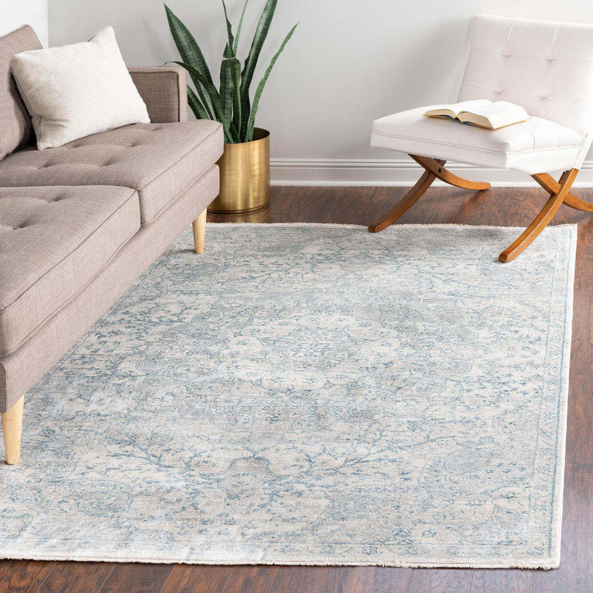 Coastal Haven Collection Area Rug - Seabreeze (Gray) Rectangle Gray  lifestyle 17