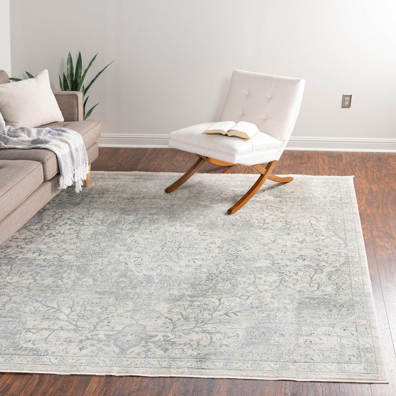 Coastal Haven Collection Area Rug - Seabreeze (Gray) Square Gray  lifestyle 85