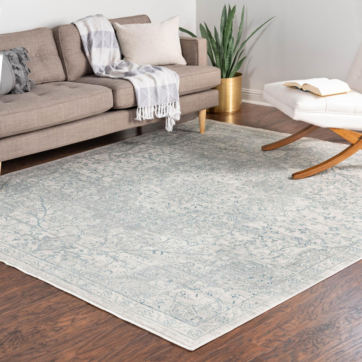 Coastal Haven Collection Area Rug - Seabreeze (Gray) Square Gray  lifestyle 88