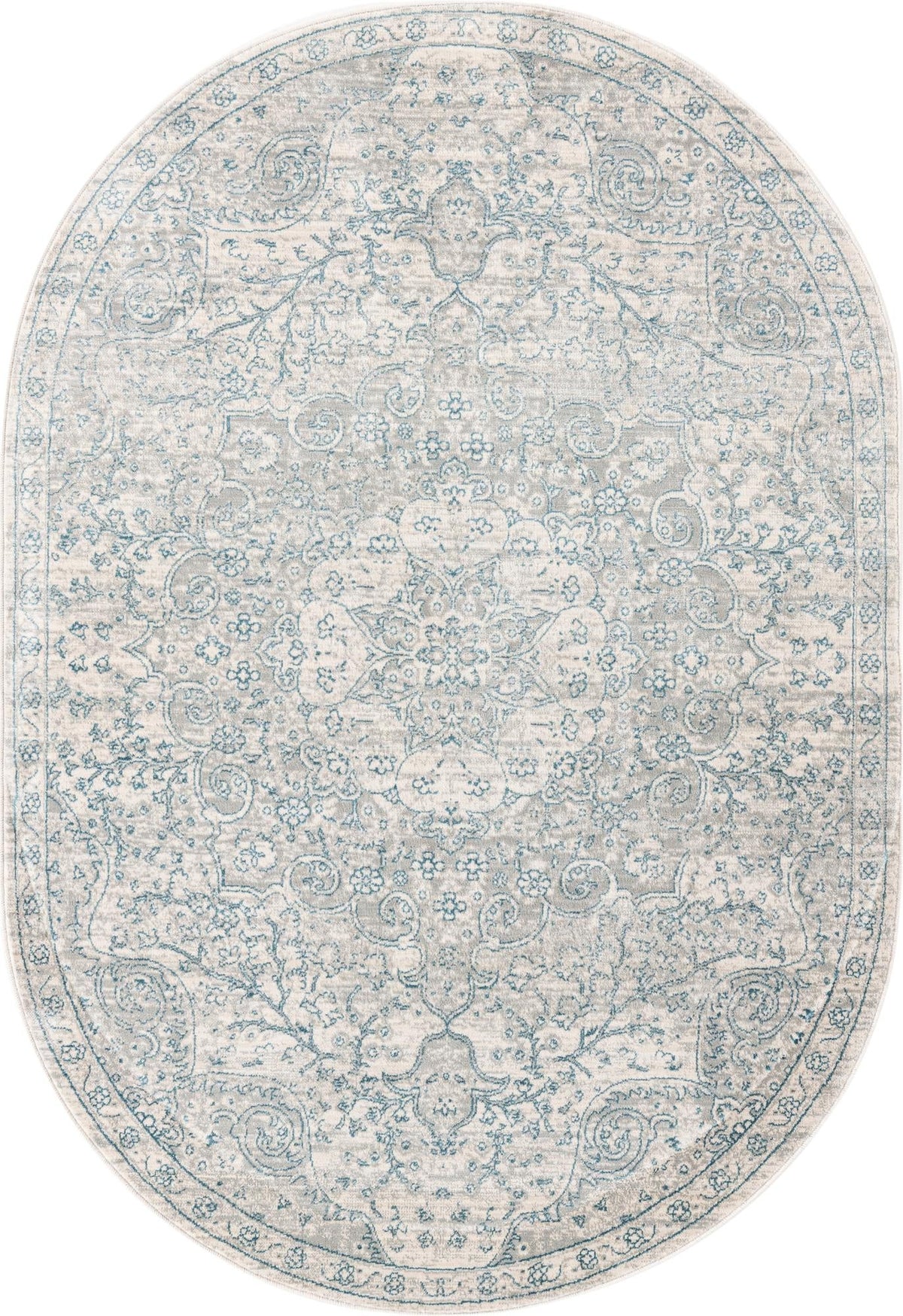 Coastal Haven Collection Area Rug - Seabreeze (Gray) Oval Gray  lifestyle 22