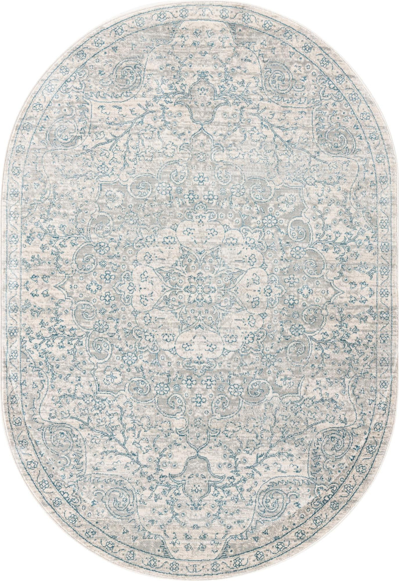 Coastal Haven Collection Area Rug - Seabreeze (Gray) Oval Gray  lifestyle 22