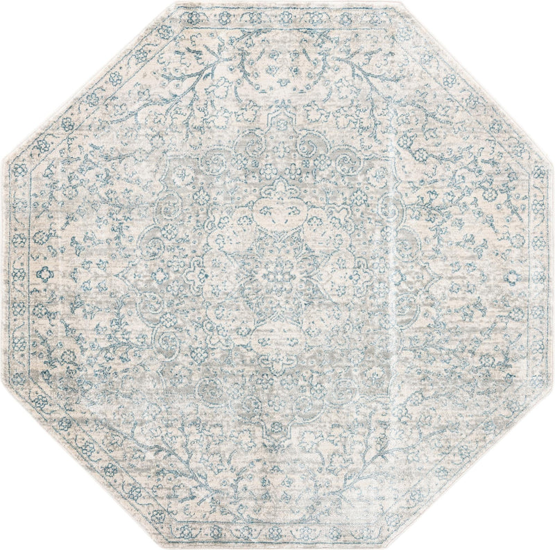 Coastal Haven Collection Area Rug - Seabreeze (Gray) Octagon Gray  lifestyle 23