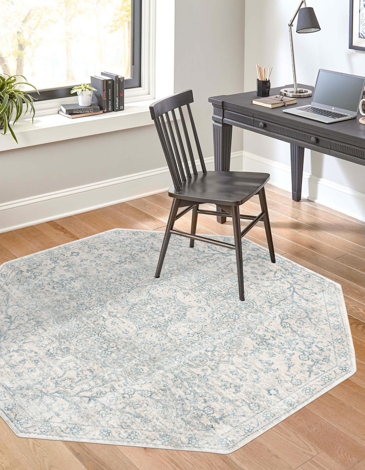 Coastal Haven Collection Area Rug - Seabreeze (Gray) Octagon Gray  lifestyle 28
