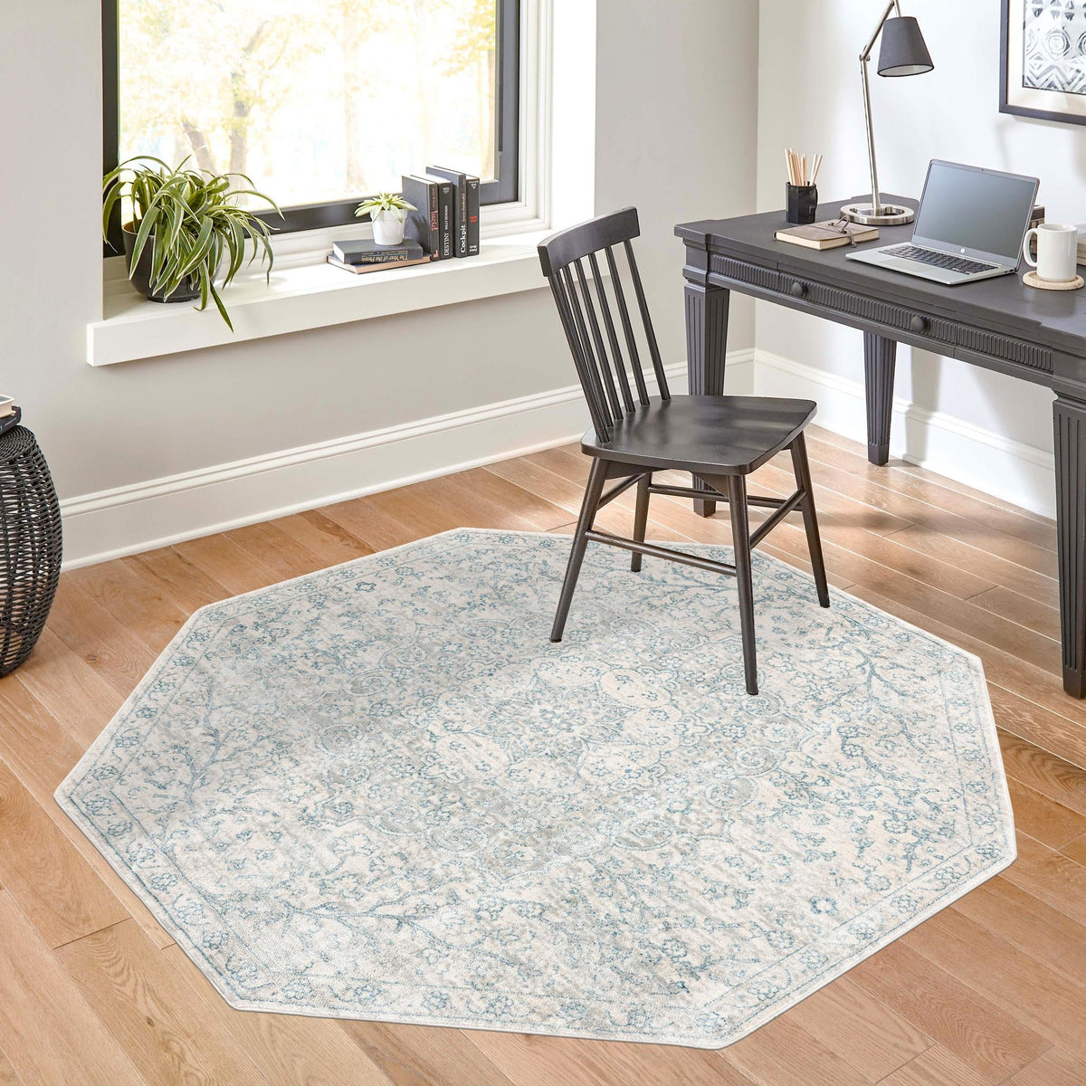 Coastal Haven Collection Area Rug - Seabreeze (Gray) Octagon Gray  lifestyle 86