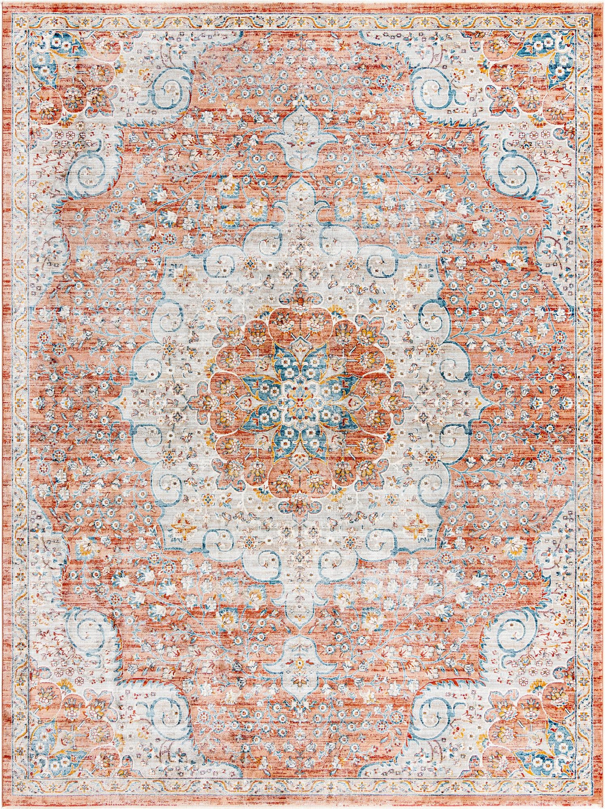 Coastal Haven Collection Area Rug - Seabreeze (Red) Rectangle Red  lifestyle 2
