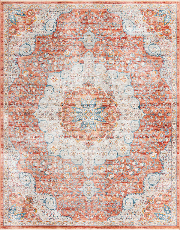 Coastal Haven Collection Area Rug - Seabreeze (Red) Rectangle Red Main