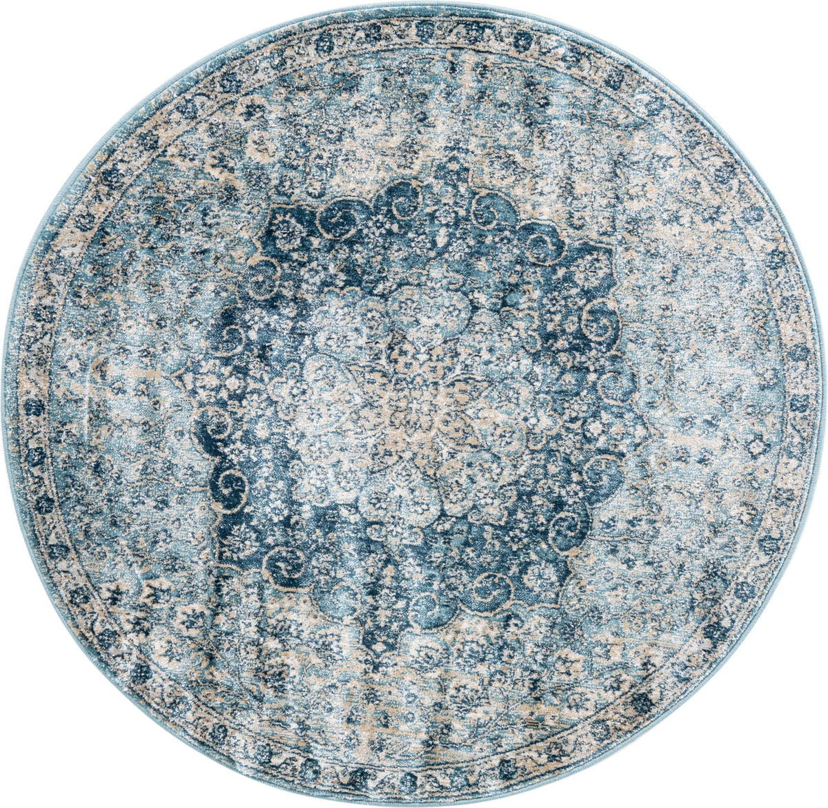 Coastal Haven Collection Area Rug - Seabreeze (Navy Blue) Round Navy Blue  lifestyle 17
