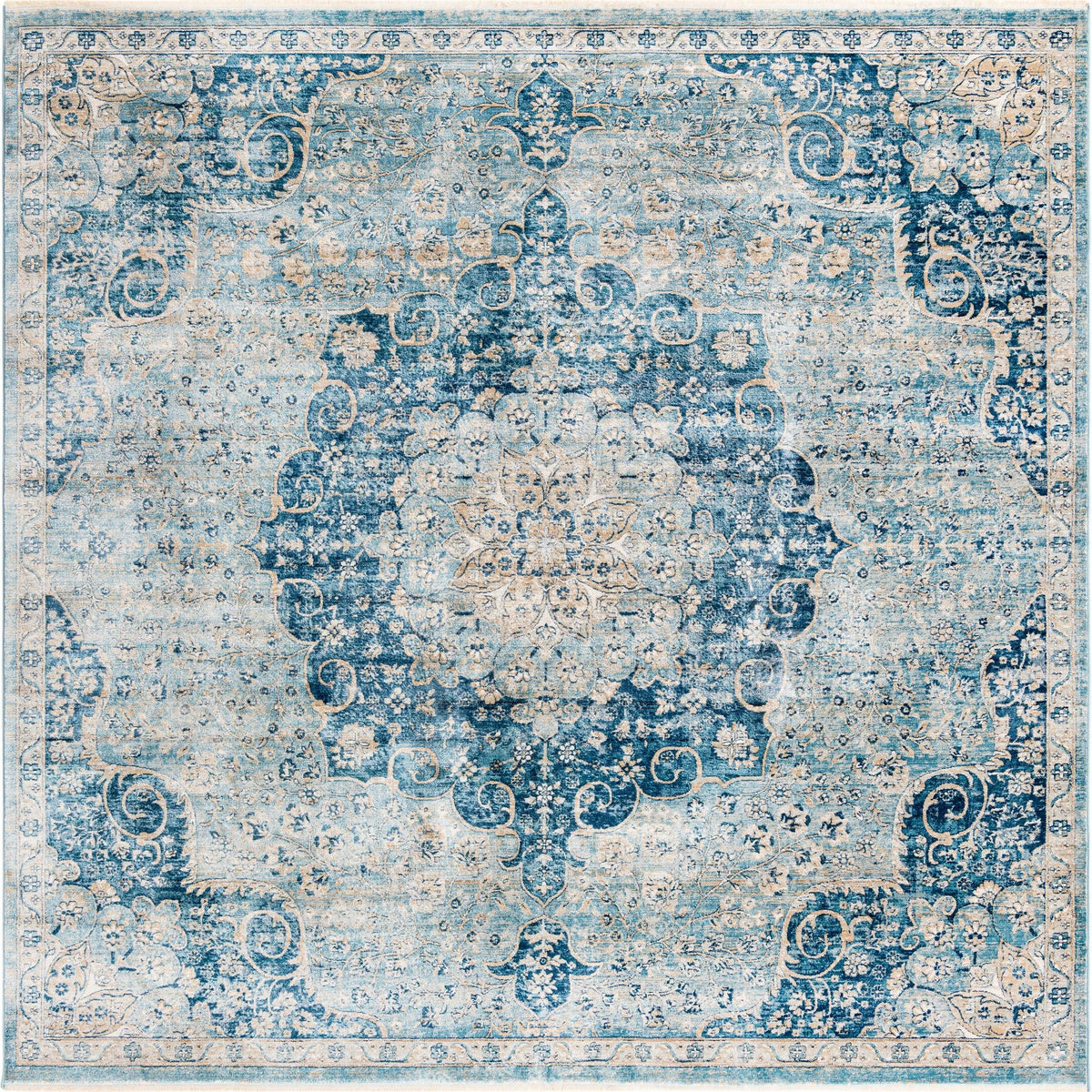 Coastal Haven Collection Area Rug - Seabreeze (Navy Blue) Square Navy Blue  lifestyle 32