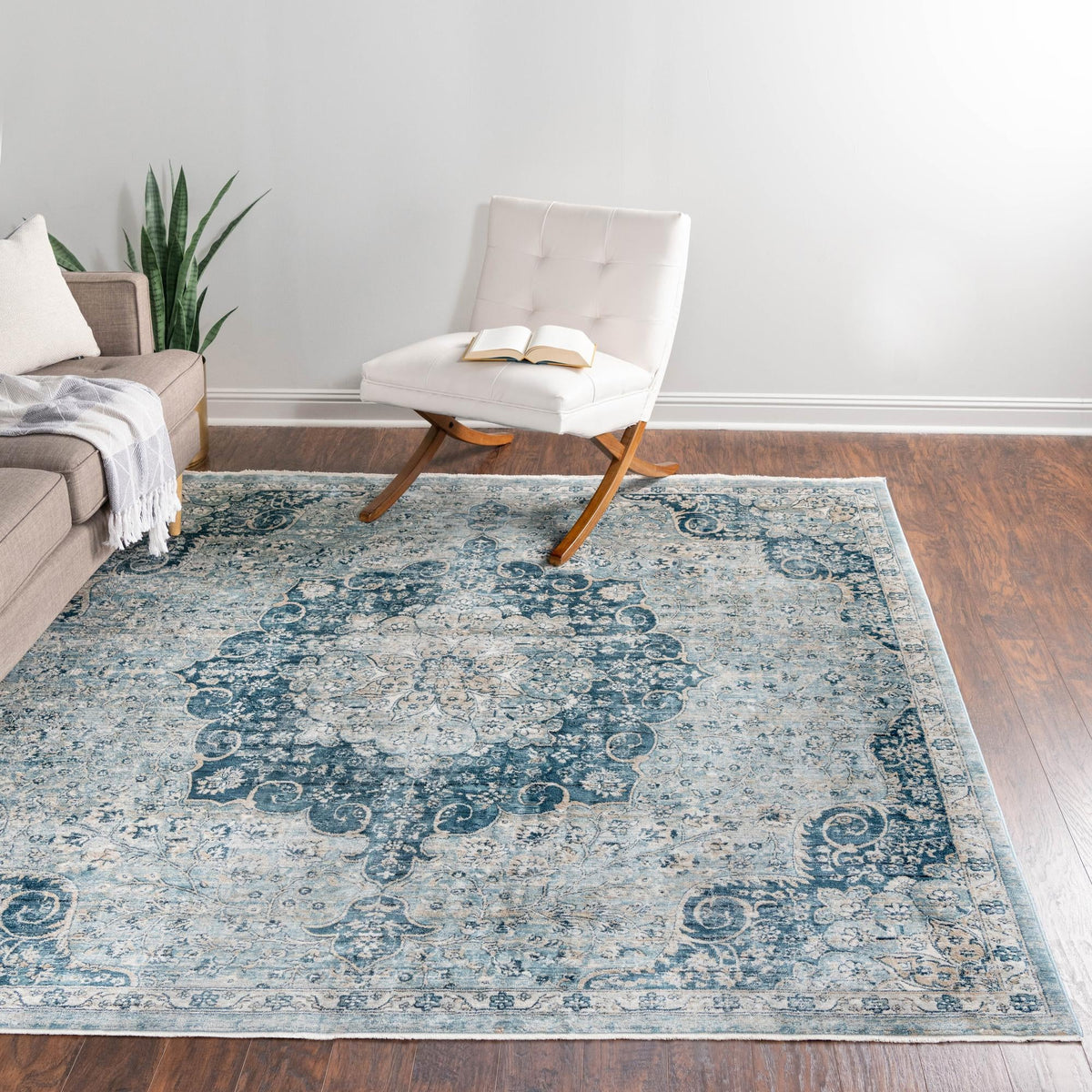 Coastal Haven Collection Area Rug - Seabreeze (Navy Blue) Square Navy Blue  lifestyle 80