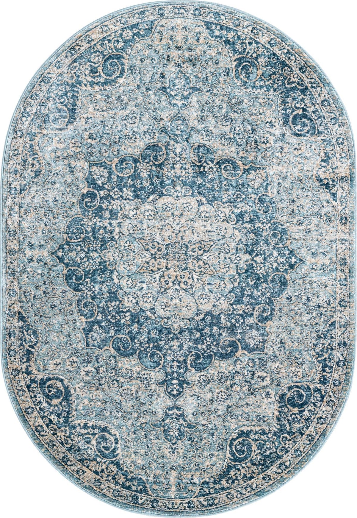 Coastal Haven Collection Area Rug - Seabreeze (Navy Blue) Oval Navy Blue  lifestyle 18