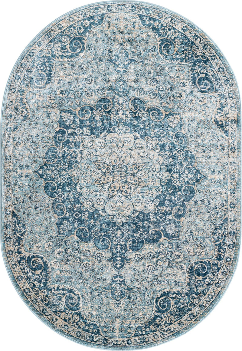 Coastal Haven Collection Area Rug - Seabreeze (Navy Blue) Oval Navy Blue  lifestyle 18