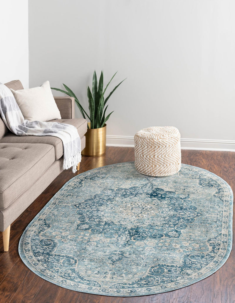 Coastal Haven Collection Area Rug - Seabreeze (Navy Blue) Oval Navy Blue  lifestyle 23