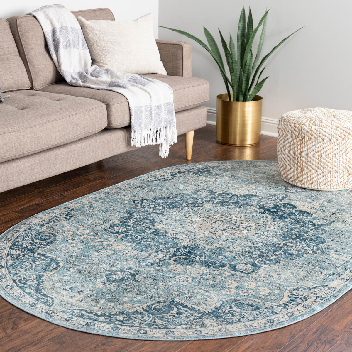 Coastal Haven Collection Area Rug - Seabreeze (Navy Blue) Oval Navy Blue  lifestyle 84