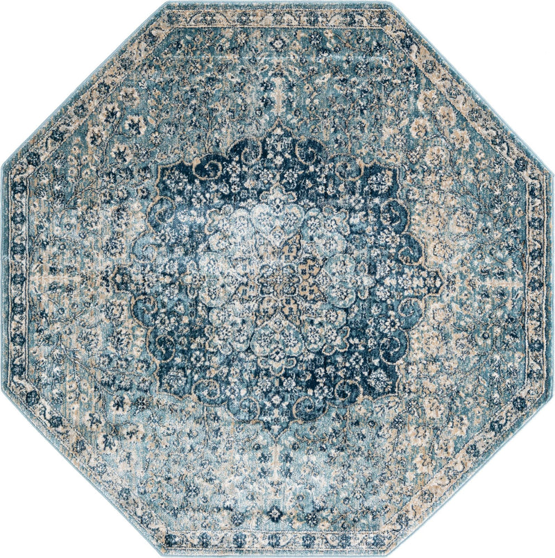 Coastal Haven Collection Area Rug - Seabreeze (Navy Blue) Octagon Navy Blue  lifestyle 19