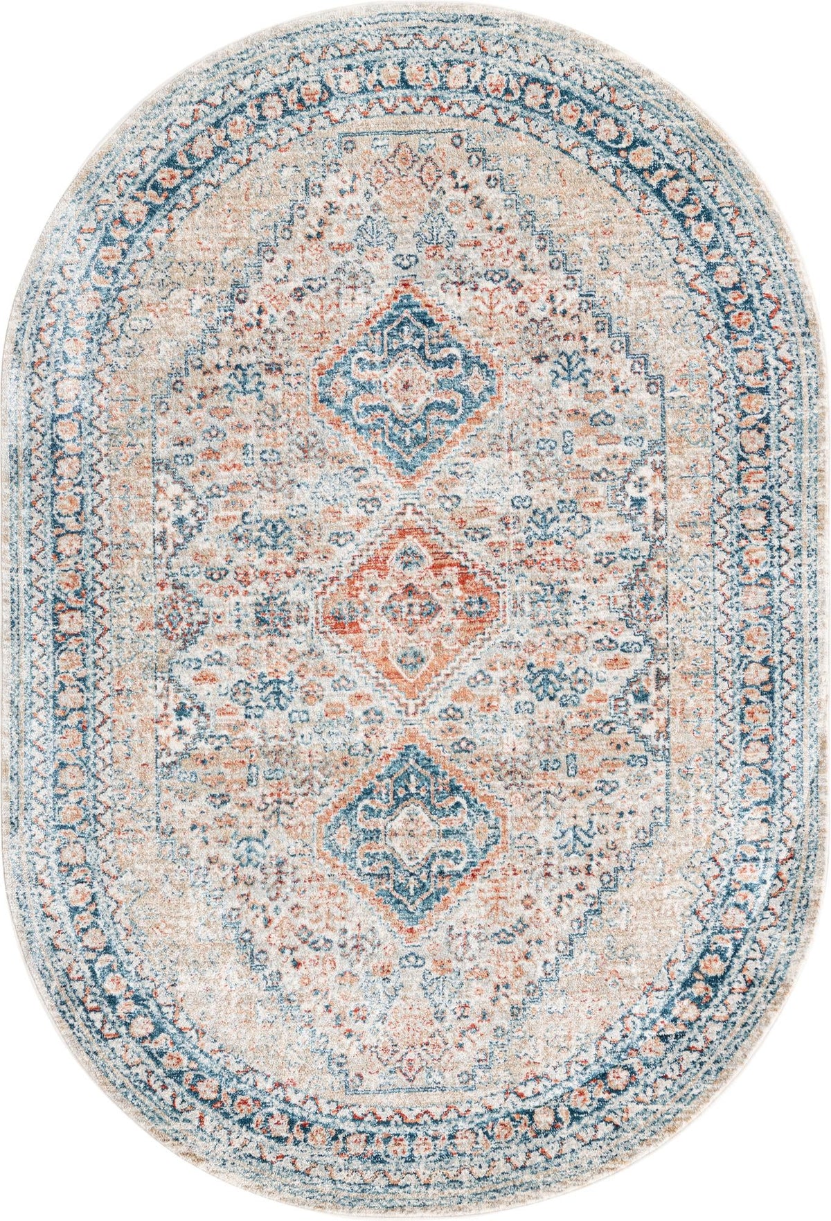 Coastal Haven Collection Area Rug -  Harborview Oval Multi  lifestyle 48