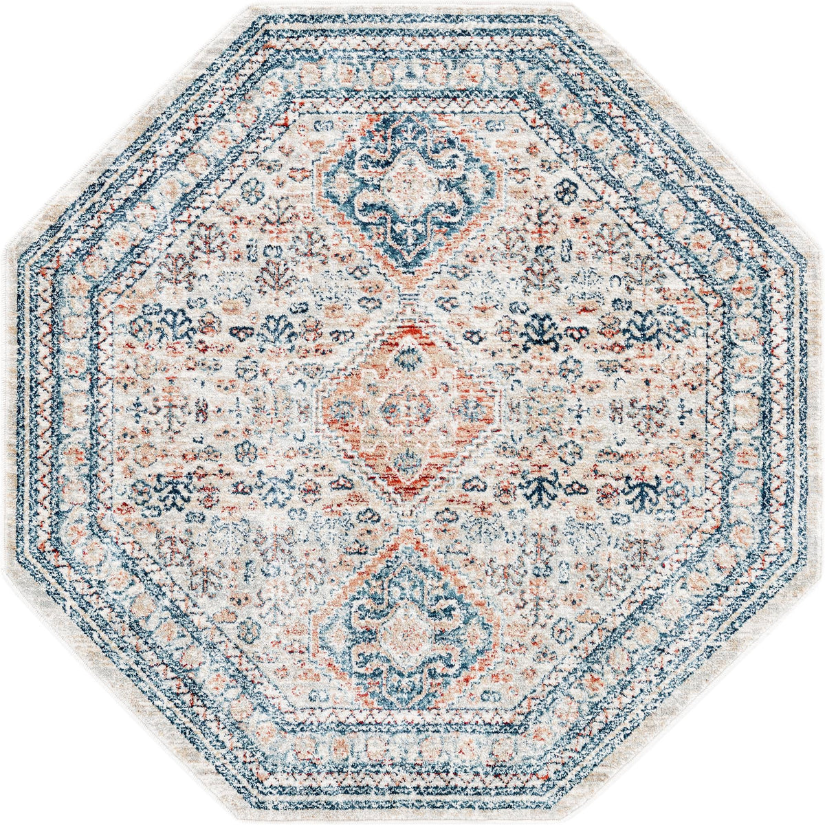 Coastal Haven Collection Area Rug -  Harborview Octagon Multi  lifestyle 56