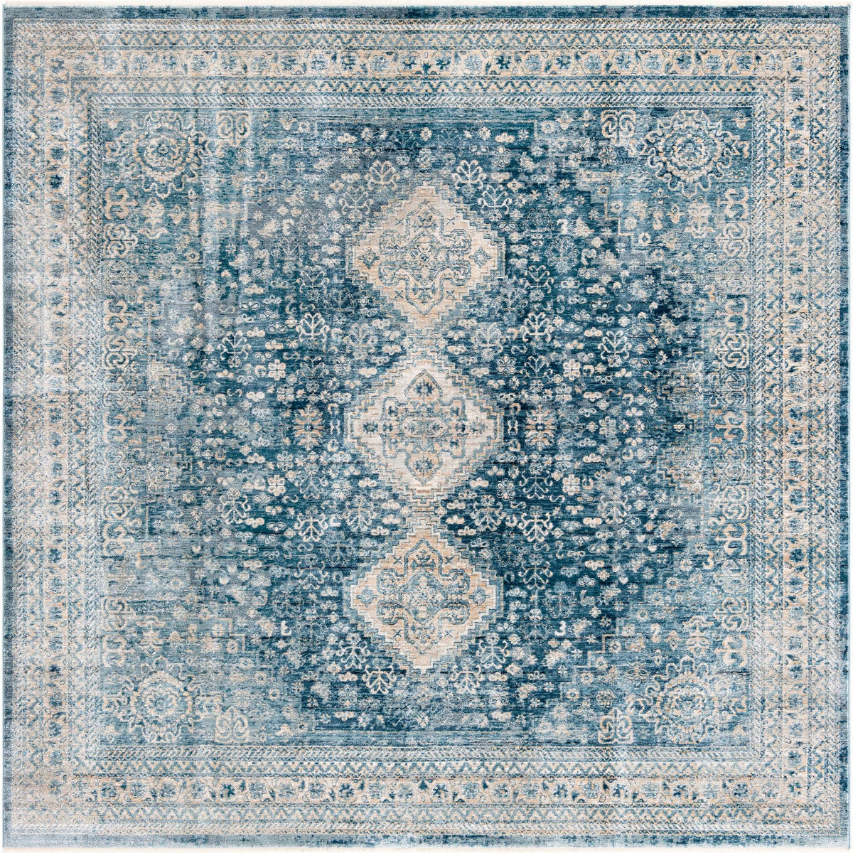Coastal Haven Collection Area Rug -  Harborview Square Navy Blue  lifestyle 69