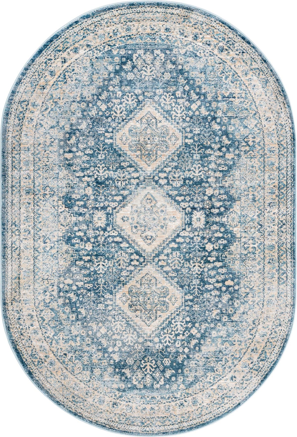 Coastal Haven Collection Area Rug -  Harborview Oval Navy Blue  lifestyle 67