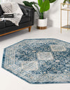 Coastal Haven Collection Area Rug -  Harborview Octagon Navy Blue  lifestyle 72