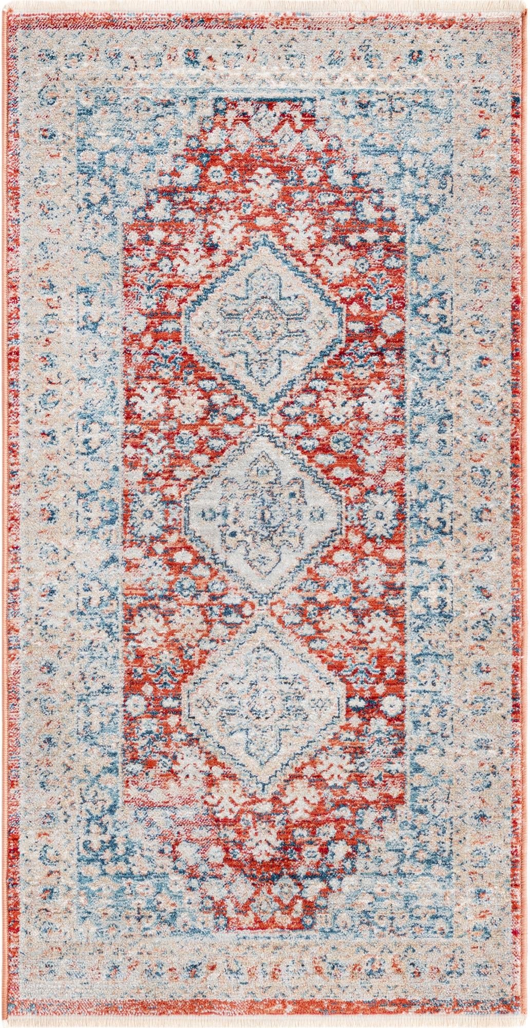 Coastal Haven Collection Area Rug -  Harborview Runner Red  lifestyle 70