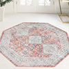 Coastal Haven Collection Area Rug -  Harborview Octagon Red  lifestyle 110