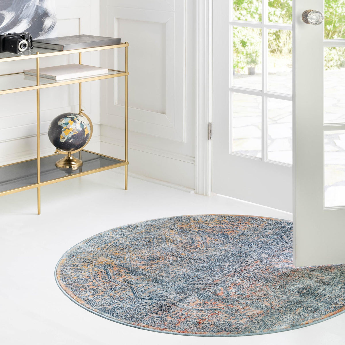 Coastal Haven Collection Area Rug -  Oceania Round Multi  lifestyle 84