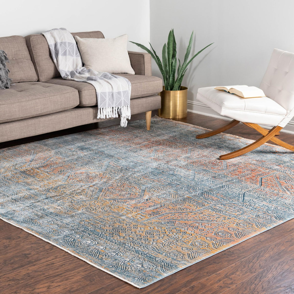 Coastal Haven Collection Area Rug -  Oceania Square Multi  lifestyle 85