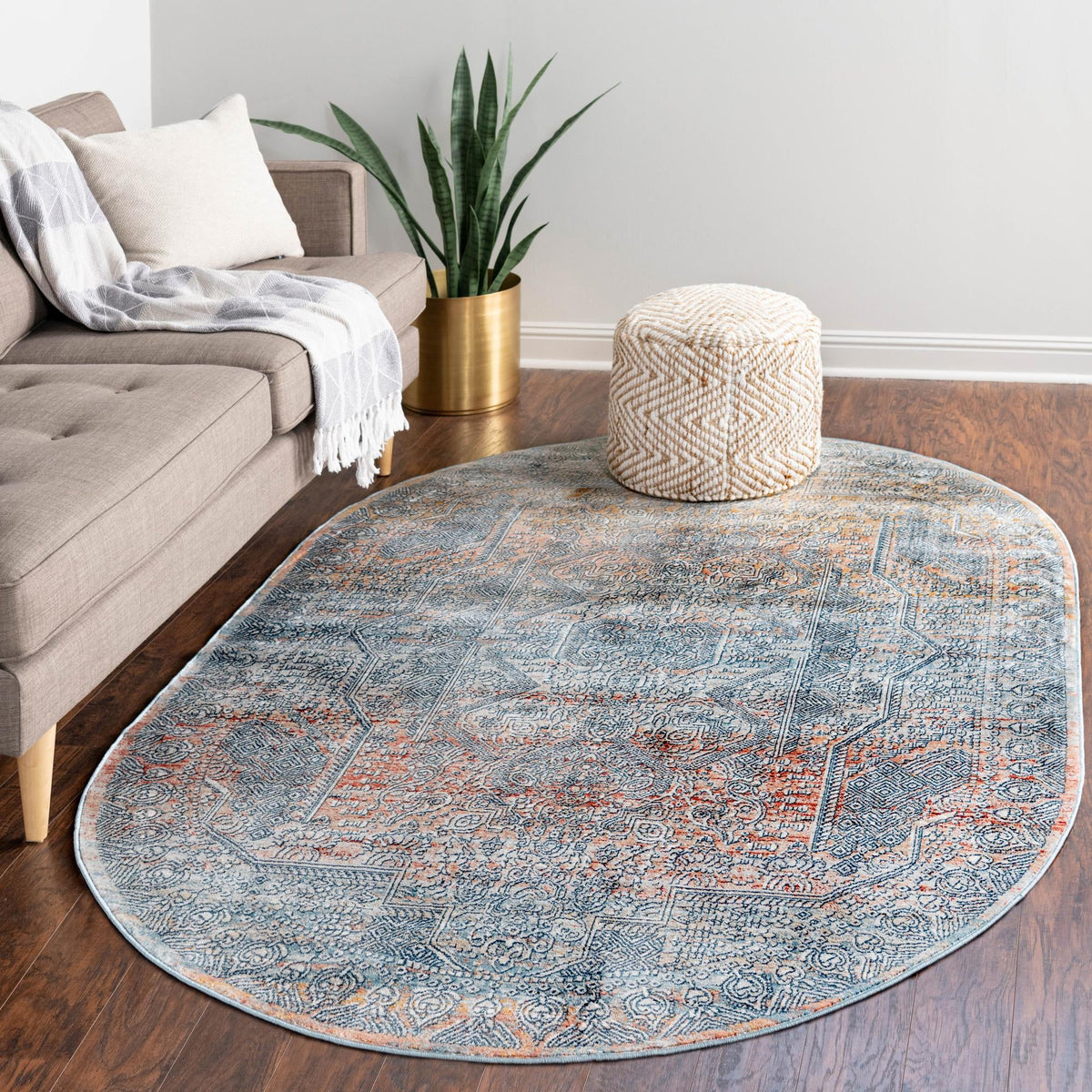 Coastal Haven Collection Area Rug -  Oceania Oval Multi  lifestyle 82