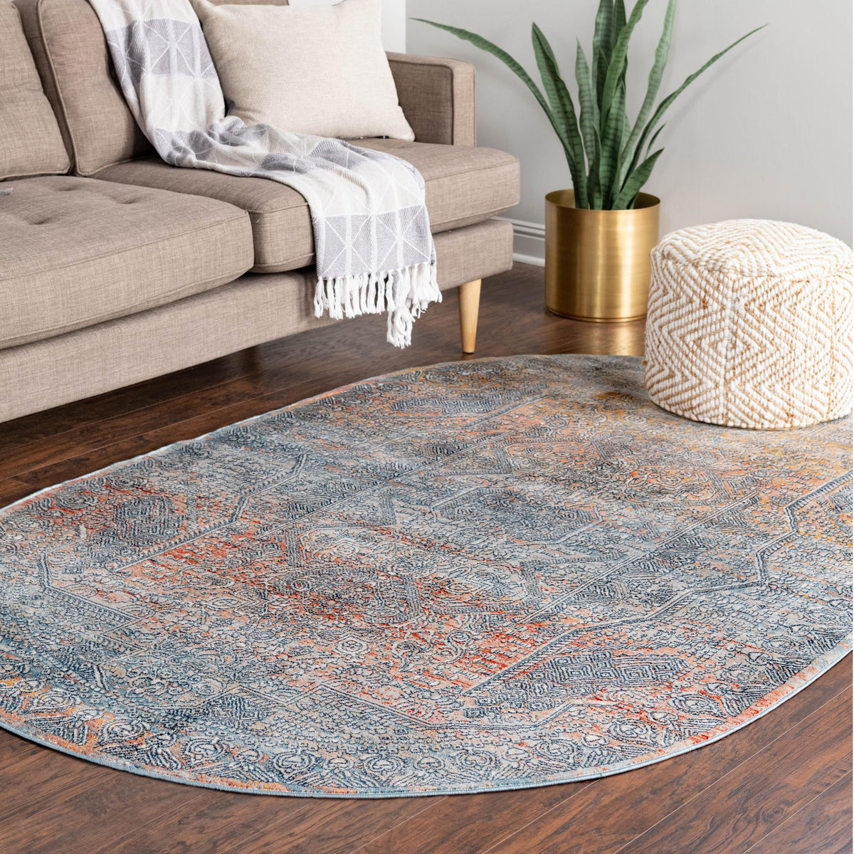 Coastal Haven Collection Area Rug -  Oceania Oval Multi  lifestyle 86