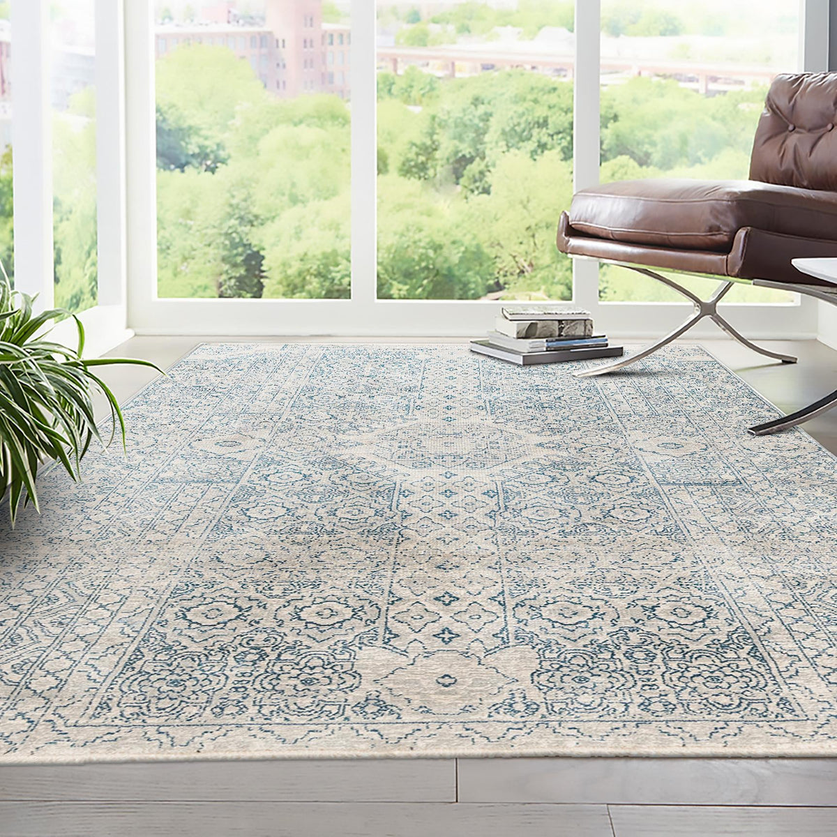 Coastal Haven Collection Area Rug -  Shoreline Rectangle Gray  lifestyle 15