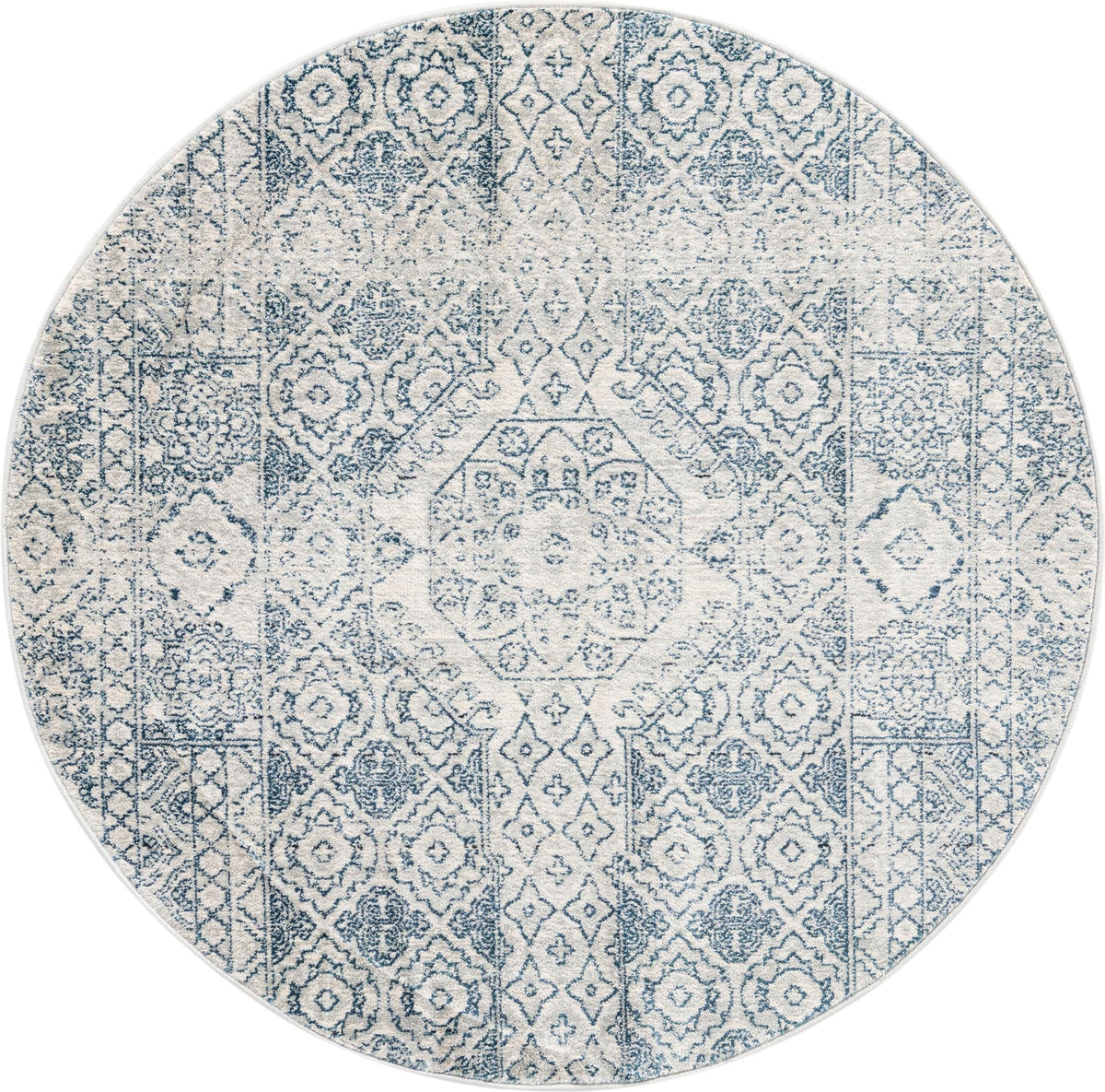 Coastal Haven Collection Area Rug -  Shoreline Round Gray  lifestyle 17