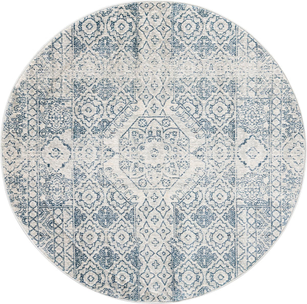 Coastal Haven Collection Area Rug -  Shoreline Round Gray  lifestyle 17