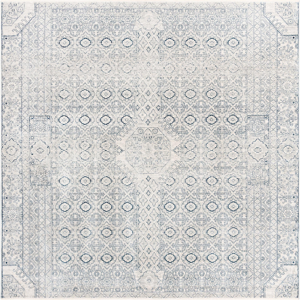 Coastal Haven Collection Area Rug -  Shoreline Square Gray  lifestyle 35