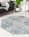 Coastal Haven Collection Area Rug -  Shoreline Octagon Gray  lifestyle 29