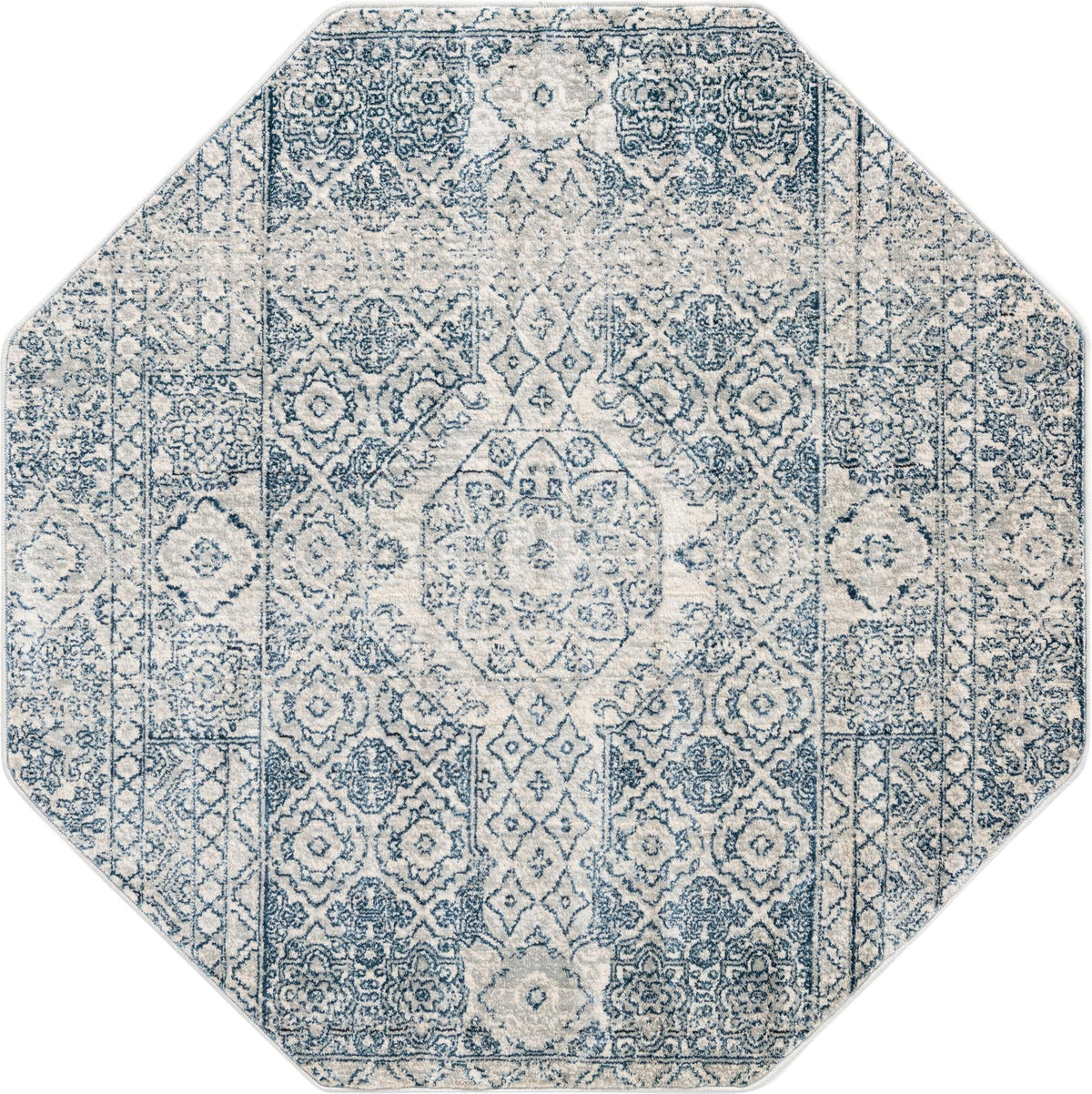 Coastal Haven Collection Area Rug -  Shoreline Octagon Gray  lifestyle 19