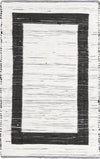 Osian Looms Collection Area Rug - Durham Rectangle Black and White  lifestyle 3