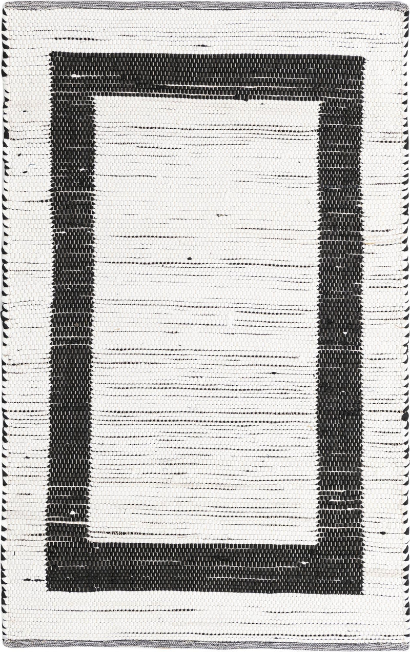 Osian Looms Collection Area Rug - Durham Rectangle Black and White  lifestyle 3