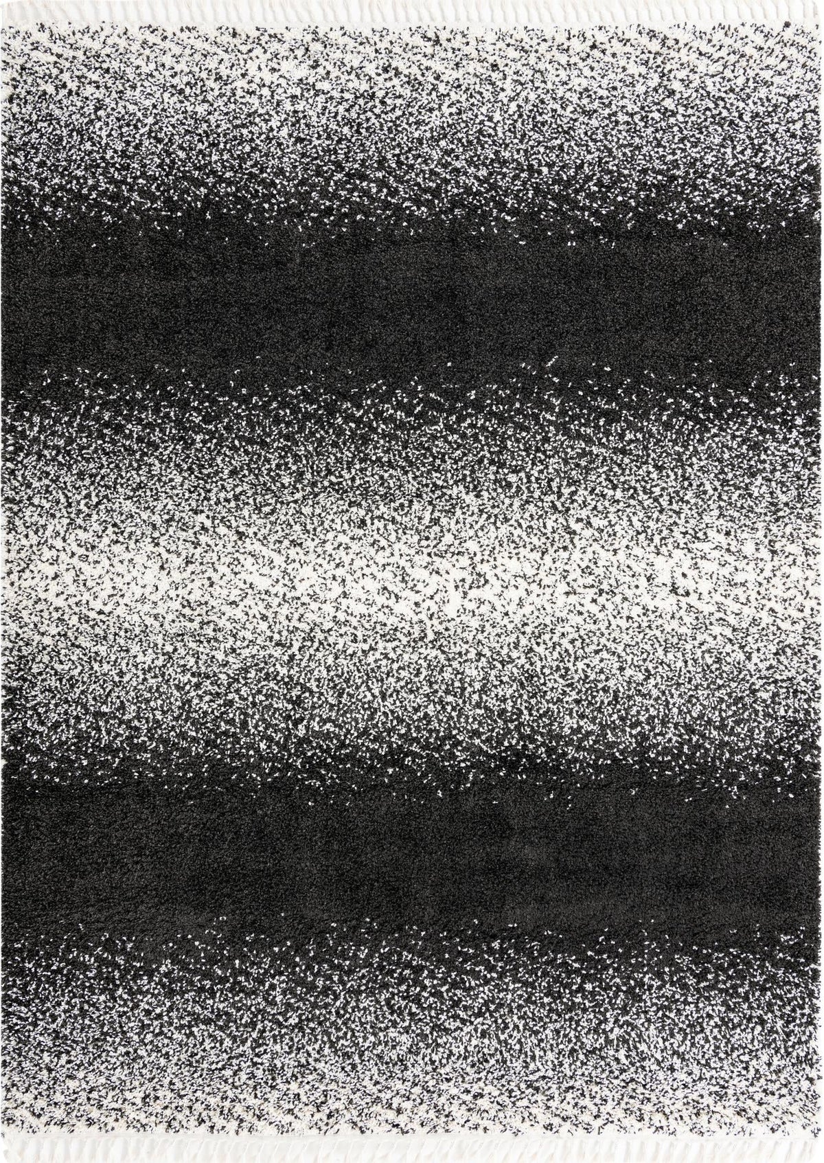 Cozy Cove Shag Collection Area Rug -  Lagoon Rectangle Black and White  lifestyle 3