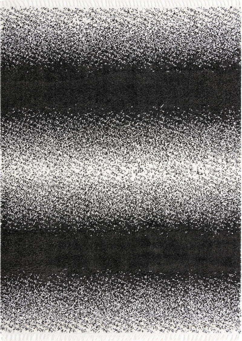 Cozy Cove Shag Collection Area Rug -  Lagoon Rectangle Black and White  lifestyle 3