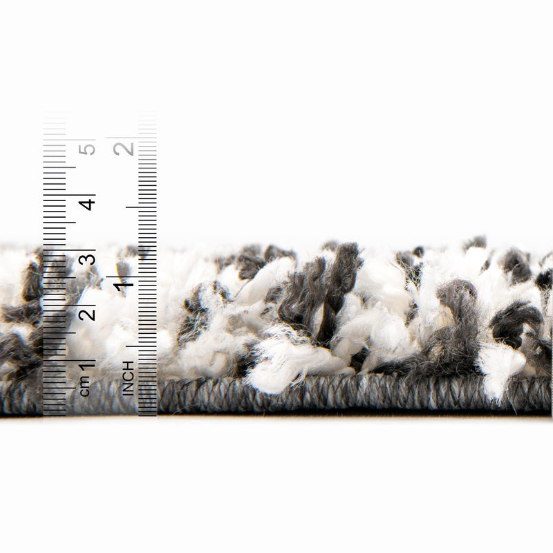 Cozy Cove Shag Collection Area Rug -  Lagoon Rectangle Black and White  lifestyle 27