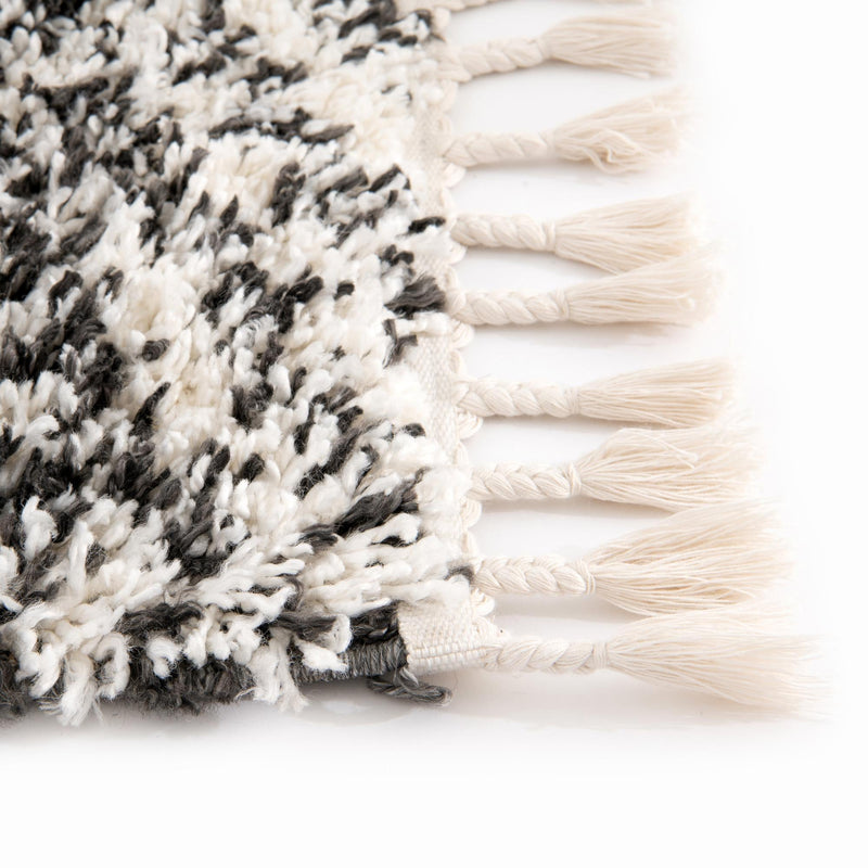 Cozy Cove Shag Collection Area Rug -  Lagoon Rectangle Black and White  lifestyle 29
