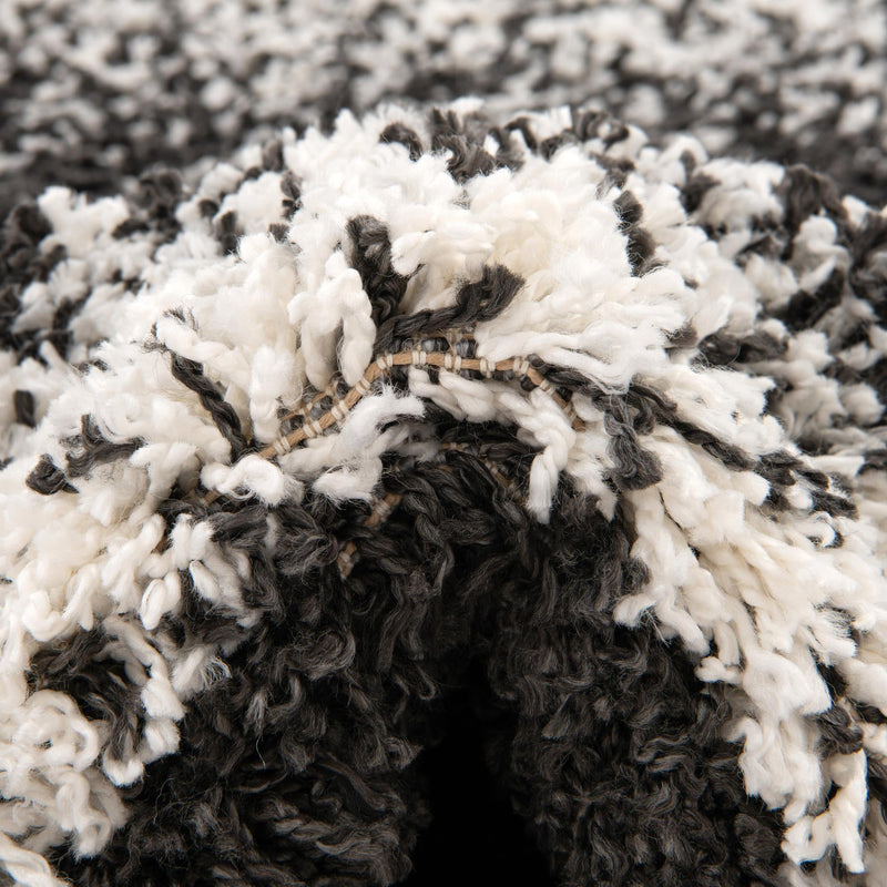 Cozy Cove Shag Collection Area Rug -  Lagoon Rectangle Black and White  lifestyle 30